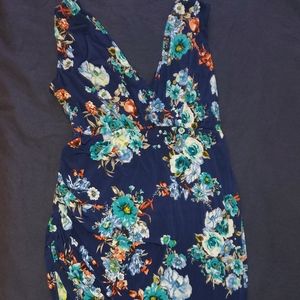 Plus Size Low Cut V Front & Back Dress with Slit